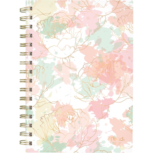 Mead® Blurred Floral Rose SM W/M Planner, 2027
