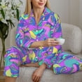 thumbnail image 6 of Fotbe Disco Roller Skates Pattern Long Sleeve Pajama Set for Women,Sleepwear Set,2-piece Loungewear Set,Soft PJs Comfy Nightwear with Pockets -Small, 6 of 7