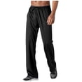 thumbnail image 2 of Pantalones deportivos rectos y elegantes para hombre, de longitud completa, lisos, holgados e informales, de poliéster, 2 of 9