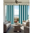 thumbnail image 4 of Teal Striped Blackout Curtains 54 Inches Long for Bedroom, Simple Art Vertical Stripe Farmhouse Thermal Insulated Room Darkening Black Out Window Curtain Panels Grommet Drapes for Living Room, 4 of 8