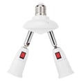 thumbnail image 2 of Portalámparas E27 Convertidor de adaptador de base de casquillo de bombilla LED ajustable (2 cabezales), 2 of 2