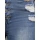 thumbnail image 5 of Jeans rasgados para mujer INSPIRE CHIC, con botones frontales, elásticos, agujeros destruidos, de tiro alto, pantalones de mezclilla XL azules, 5 of 6