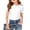 White, variant on RTKFRFLM Girls Basic Ribbed Top Short Sleeve Round Neck Solid Color T-Shirt White 9-10 Years
