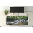 thumbnail image 2 of Nature Computer Mouse Pad, Waterfall at Forest in Tropical Environment Unusual Woodland Scenery, Rectangle Non-Slip Rubber Mousepad X-Large, 35" x 15", Forest Green Brown White, by Ambesonne, 2 of 2