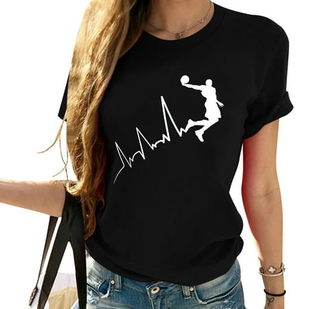 EKG frequency of basketball player heartbeat dunking pulse T-Shirt