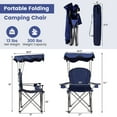 thumbnail image 4 of YYAo Portable Folding Chair, Folding Camp and Beach Chair, Portable Folding Beach Canopy Chair with Cup Holders-Blue, 4 of 6