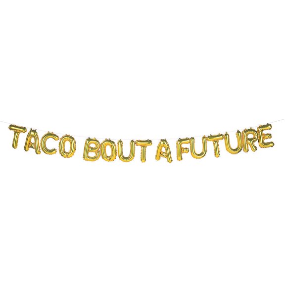 Fun Express Gold Fiesta Taco Bout A Future Mylar Balloon Banner