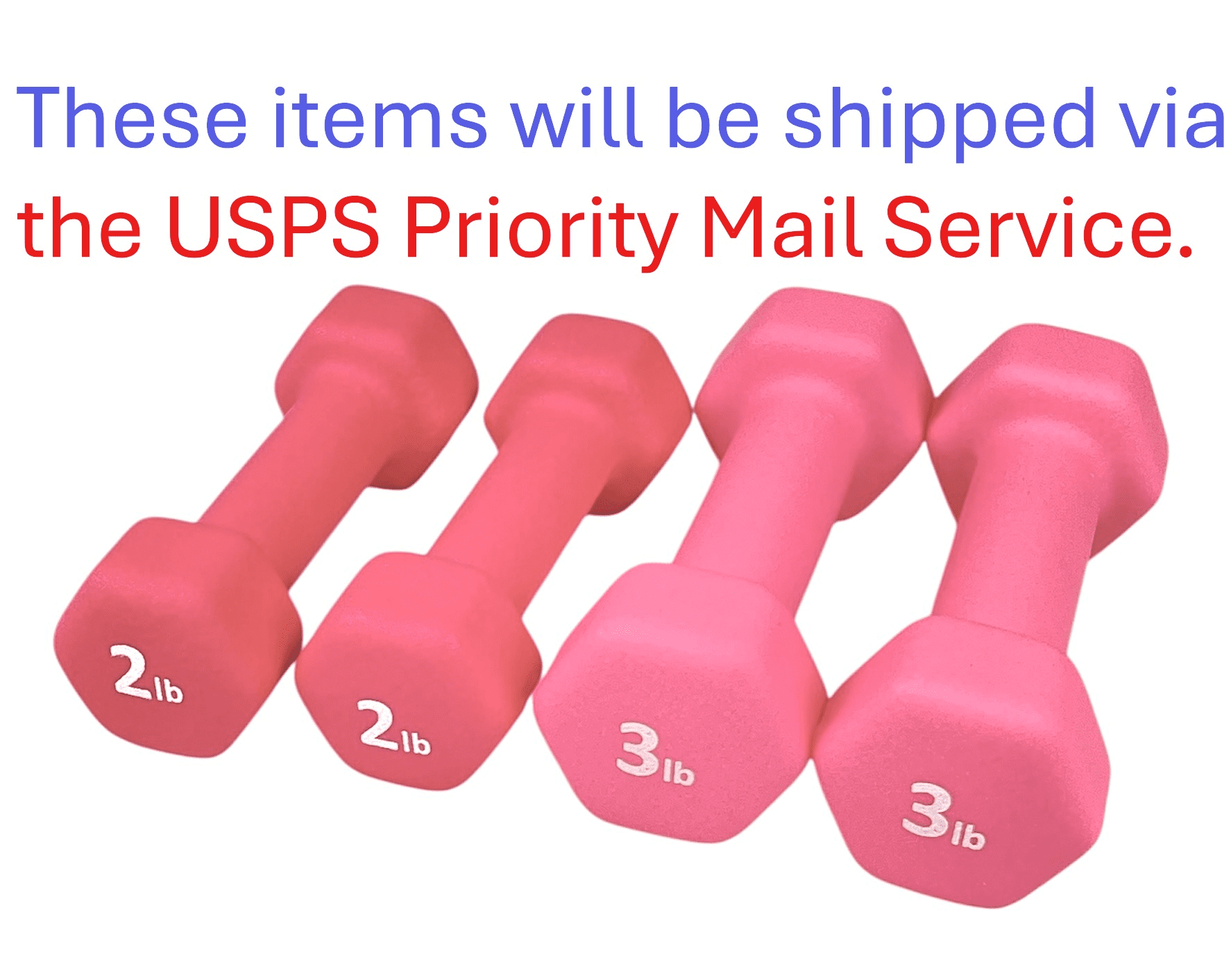 Rainforest Basics Neoprene Hex Dumbbell Set, 2LB & 3LB Pair, Anti-Roll, All-Purpose, Hand Weights