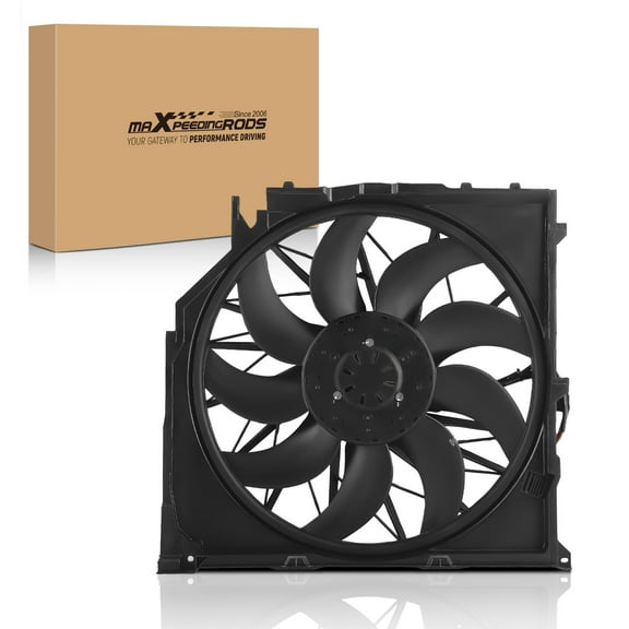 maXpeedingrods Radiator Cooling Fan Assembly 600W for BMW X3 2004-2010, 2.5L 3.0L Replace# 7113442089