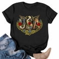 thumbnail image 2 of Mifsaly Independence Day tops for Women Crewneck Short Sleeve Cotton T-Shirts Usa Graphic Print Casual Summer Basic Tees Soft Breathable Patriotic Tshirt XL, 2 of 5