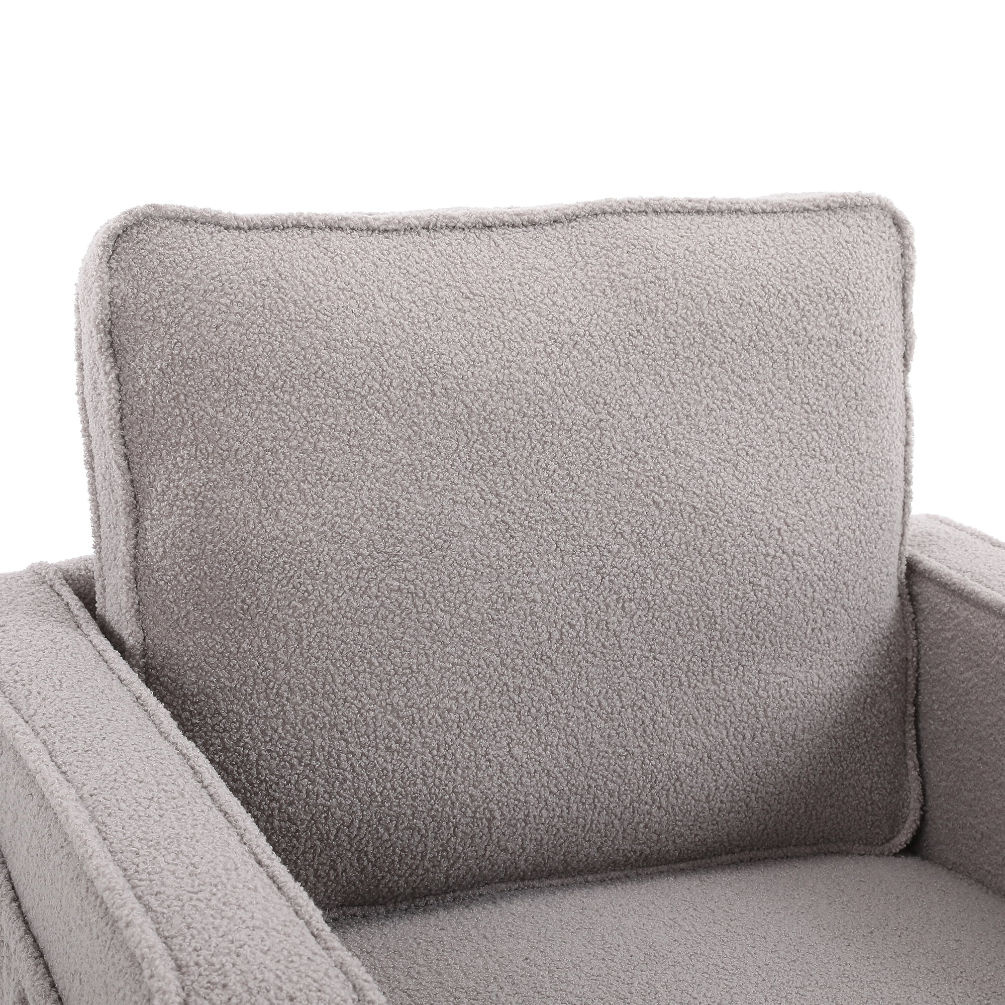 Kadyn Modern Teddy Fabric Swivel Accent Chair with 360 Degree Swiveling for Living Room, Grey