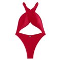 thumbnail image 5 of Afdoent One Piece Swimsuit For Women Neck Monokini Backless Solid Color Swimsuits Swimwear For Beach Pool Vacation, 5 of 6