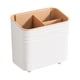 thumbnail image 2 of Cubeta organizadora de cubiertos de acero inoxidable | Escurridor de plástico grueso con agujeros redondos | Almacenamiento seco y sin olores para palillos, tenedores y cuchillos | Ideal para mos, 2 of 5