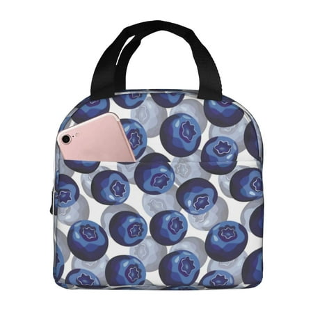 Insulated Lunch Bag for Women Men - Blueberry design Leakproof Cooler Lunch Box for Women Men  Lunch Tote Bags for Work School Picnic Travel