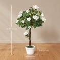 thumbnail image 3 of Outsunny Decorative Artificial Rose Tree with Realistic Flowers, White, 3 of 10