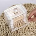 thumbnail image 3 of 1Pc/2Pcs 7OZ Cotton Swab Pads Holder, Q-tip Cotton Buds Ball Dispenser, Bathroom Containers Canister Organizer, Clear Apothecary Jar for Storage, 3 of 4