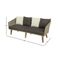 thumbnail image 4 of DecMode Woven Rope Wood Outdoor Sofa with Polyester Cushions and Slender Tapered Legs - Gray, 4 of 13