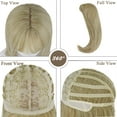 thumbnail image 6 of 24 Inch Long Straight Wigs for Women Blonde Wig with Bangs Synthetic Fiber, 6 of 6