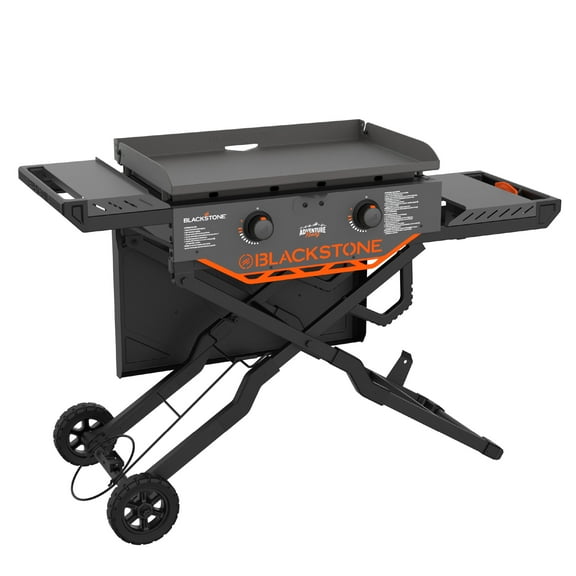Blackstone Adventure Ready Outdoor Griddle, 2-Burner 28" Propane Flat Top Grill with Flex-fold Legs, Gray