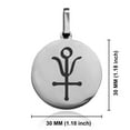 thumbnail image 2 of Stainless Steel Antimony Alchemy Symbol Round Medallion Keychain Circle Ring, 2 of 2