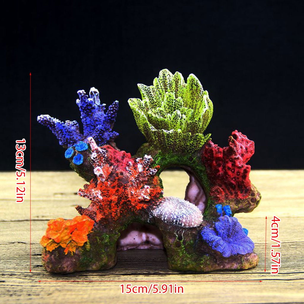 Aquarium Coral Decor Fish for Tank Coral Rocks Resin Cave Safe and Harmless