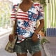 thumbnail image 1 of Fiudx Ofertas de La Semana Blusa Superior con Estampado de Manga Corta y Cuello En V, Cómoda E Informal, a La Moda para Mujer, 1 of 5