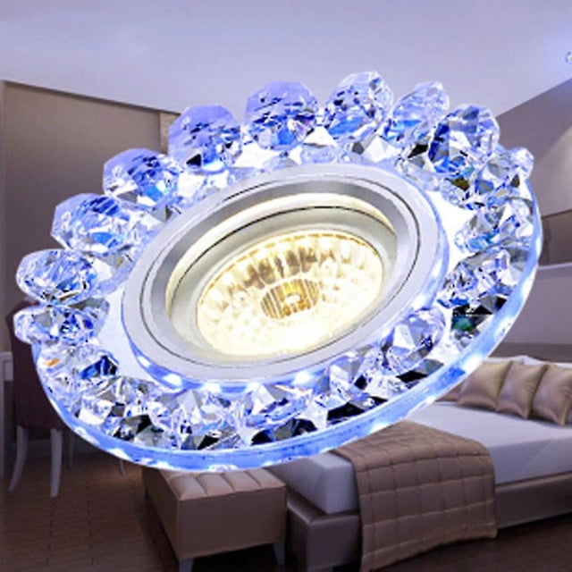 Cob Led luz de techo interior blanco cálido + lados azul redondo Simple decoración hogar lámpara para comedor sala de estar marca LingWen 8390615938983