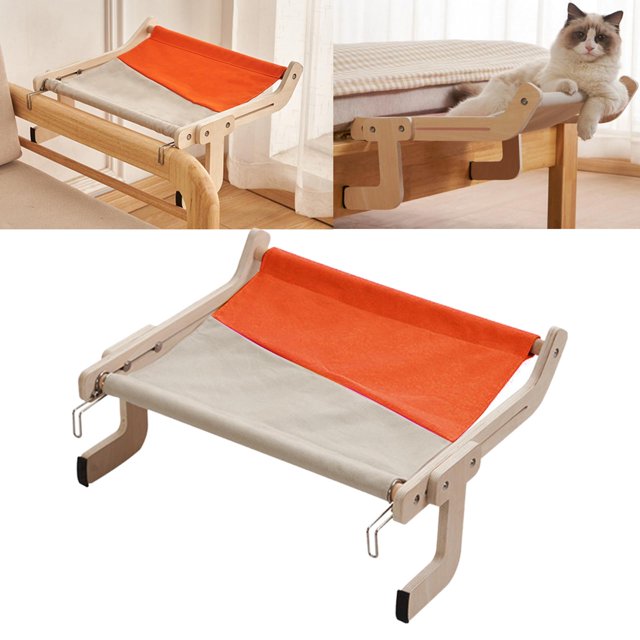 Percha para ventana de gato, hamaca para gato con ventana de balcón, estante resistente para colgar duradero, cama para gato para gatos de interior, , naranja gris Salvador Percha para ventana de gato