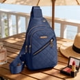 thumbnail image 3 of Ohufall Embroidered Sling Bag Crossbody Backpack Chest Bag With Earphone Hole For Travel, 3 of 3