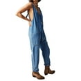 thumbnail image 4 of Sleeveless V-Neck Women Casual Denim Jumpsuit With Pocket, 4 of 4
