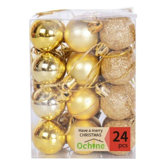 Set of 24 Mini Shatterproof Christmas Balls Tree Ornaments Party Decoration, 3cm/1.18''