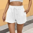 thumbnail image 2 of BLVB Summer Shorts for Women Drawstring Elastic Waist Folded Hem Dressy Shorts Casual Bottoms with Pockets, 2 of 7