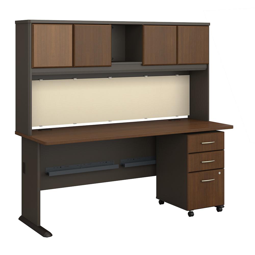 Series A 72W Desk with Hutch and Mobile File Cabinet - Walmart.com