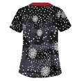 thumbnail image 1 of Mujeres Navidad Muñeco de nieve Camiseta de manga corta Uniforme de hospital Enfermería Scrub Tops, 1 of 2