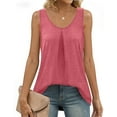 thumbnail image 3 of MOSHU Summer Tank Tops for Women V-neck Sleeveless Shirts Pleated Front Tops, 3 of 9