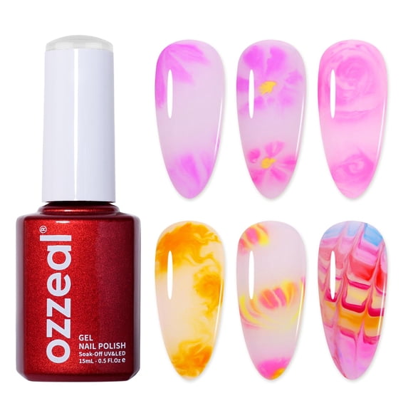 Esmalte de uñas en gel Ozzeal Blooming, 15 ml, transparente, para decoración de uñas