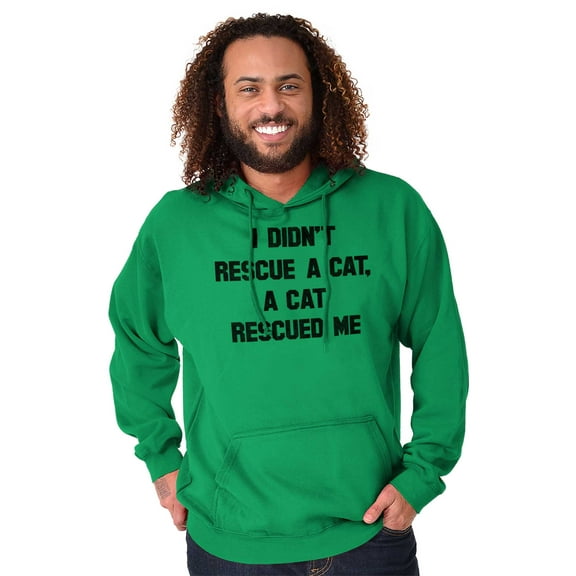 A Cat Rescued Me Adopted Pet Lovers Hoodie Sweatshirt Women Men Brisco Brands S