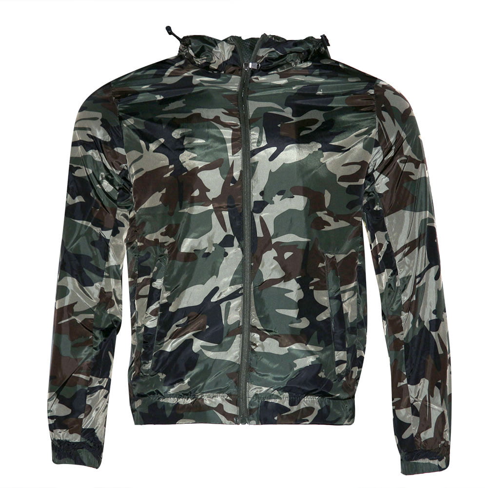 Lutratocro Men Zipper Jacket Hoodies Camouflage Printed Thicken Casual Sweatshirts 