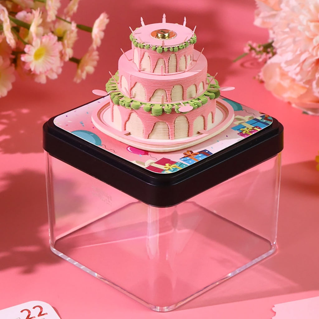 2026 Timepiece Calendar Table Ornament Paper Sculpture Birthday Cake Calendar