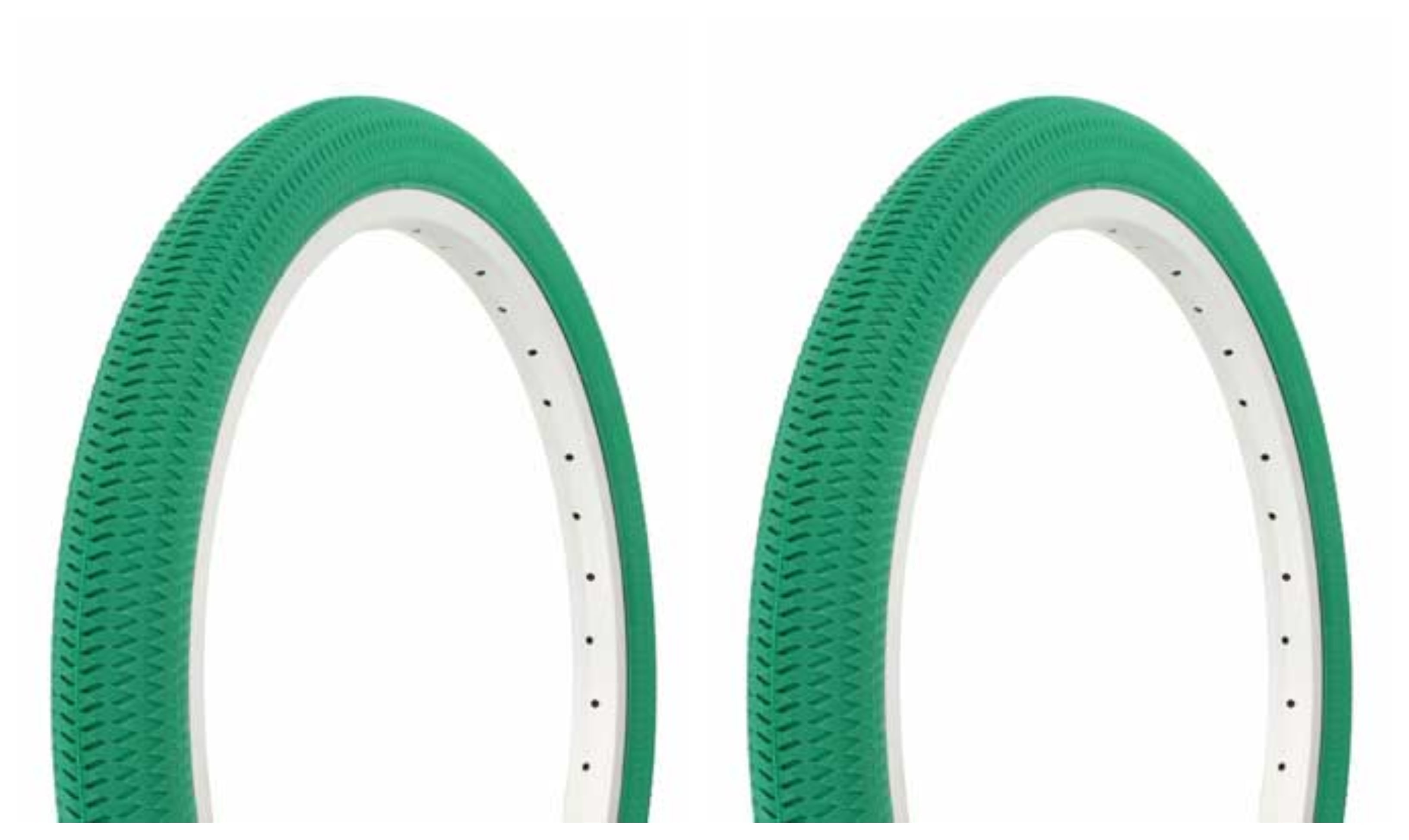 Tire set. 2 Tires. Two Tires Duro 20" x 1.95" Green/Green Side Wall