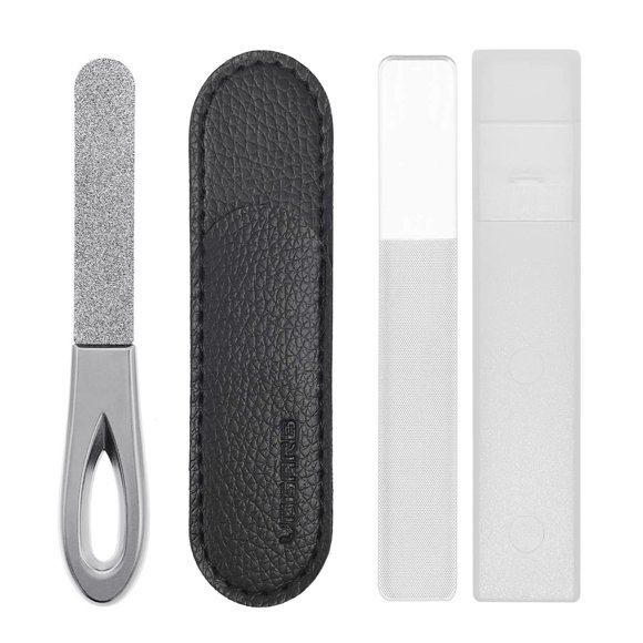VOGARB Limas de uñas de pulido rápido para uñas duras/gruesas, lima de uñas pequeña de 3,6 pulgadas para uñas naturales, doble cara, 180 granos de diamante, tablas de esmeril para hombres, mujeres, sa