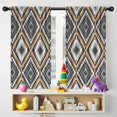 thumbnail image 5 of Blackout Kids Curtains,Brown Geometric Triangle Diamond Pattern Childrens Insulated Curtains Set Of 2,Bedroom Essentials,Toddler Room Decor 42x54in(106x137cm), 5 of 5