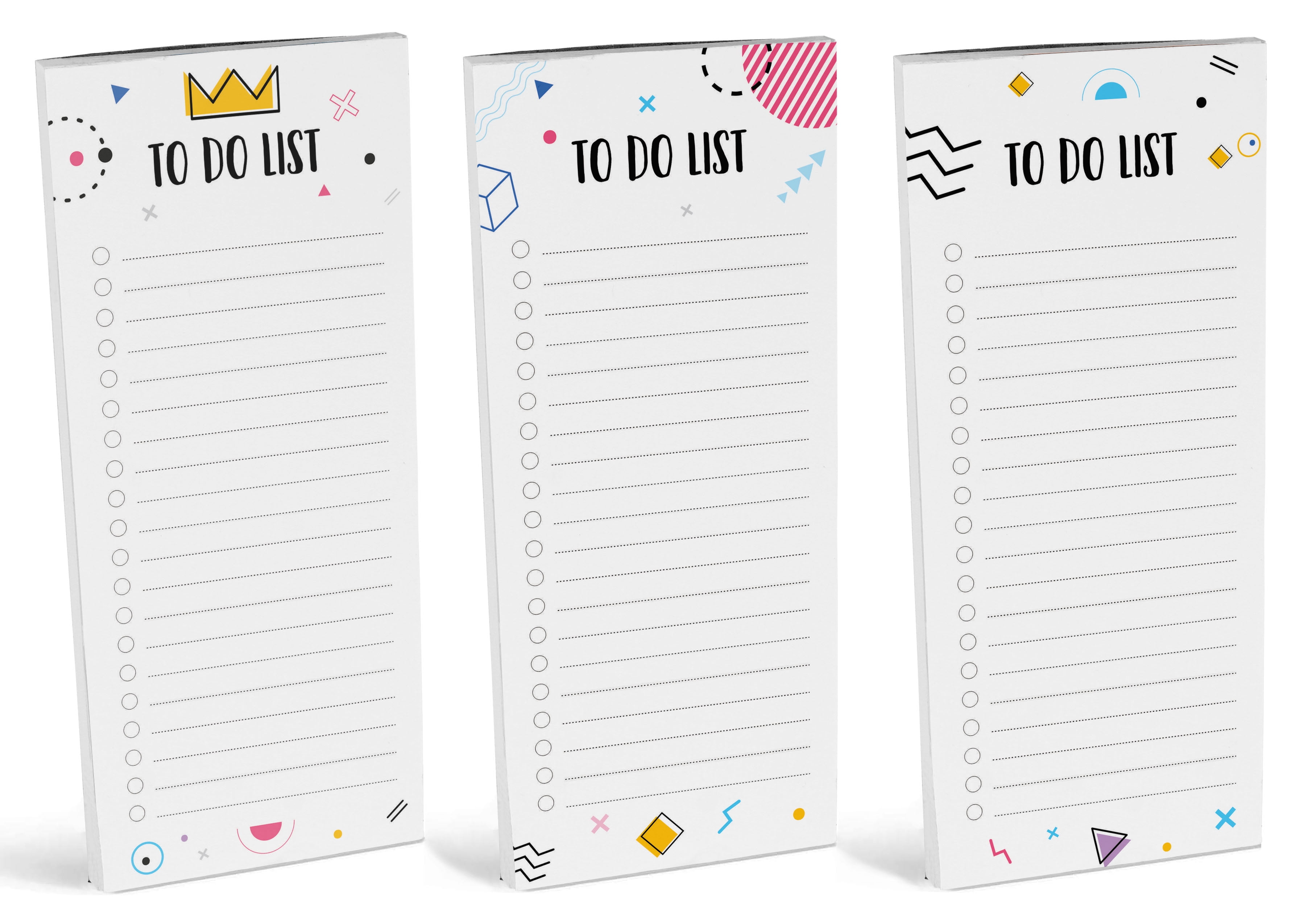 Inkdotpot Pack of 3 Magnetic Fridge To-Do List Notepads- Magnetic Memo Pads For Refrigerator-(50 Sheets Each)-6U