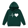 thumbnail image 6 of Ruyang Hoodie for Girls Heartbeat Heart Print Lightweight Long Sleeve Pullover Sweatshirt Toddlers Back to School Clothes, 6 of 6