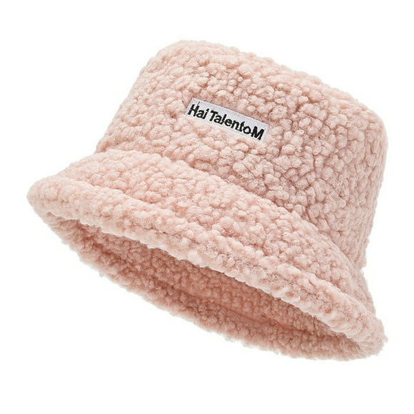Sombrero de pescador con volantes a rayas para mujer  gorro de pescador de piel sintética de lana de cordero  gorro de cuenco cálido para exteriores  gorros para el sol  Invierno