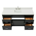 thumbnail image 5 of Ariel Hamlet 67 Inch Single Rectangle Sink Vanity With White Quartz Countertop W/ 1.5 Edge In Black, 5 of 11