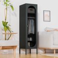 thumbnail image 3 of Metal Wardrobe Coat Cabinet with Adjustable Shelves and Hanging Rod,Storage Closet Locker for Bedroom,Kids Room,Office, Home, School,Almirah for Clothes,Blanket., 3 of 5