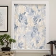 thumbnail image 4 of Blue Yellow Botanical Semi Sheer Curtains Drapes for Living Room, Bedroom, French Doors Window 63 Inches Long, Spring Summer Vintage Rod Pocket Chiffon Curtain Drapery Voile Draperies Panel, 4 of 6