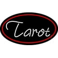 thumbnail image 1 of White Tarot Red Border LED Neon Sign 20" Tall x 37" Wide - inches Black Square Cut Acrylic Backing, with Dimmer - Bright and Premium built indoor LED Neon Sign for Storefront., 1 of 7