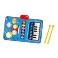 thumbnail image 4 of Alfombra de piano de bebé con 6 instrumentos impermeables a impermeabilización de aprendizaje temprano Educational 2 en 1 manta de tambor de piano azul, 4 of 10